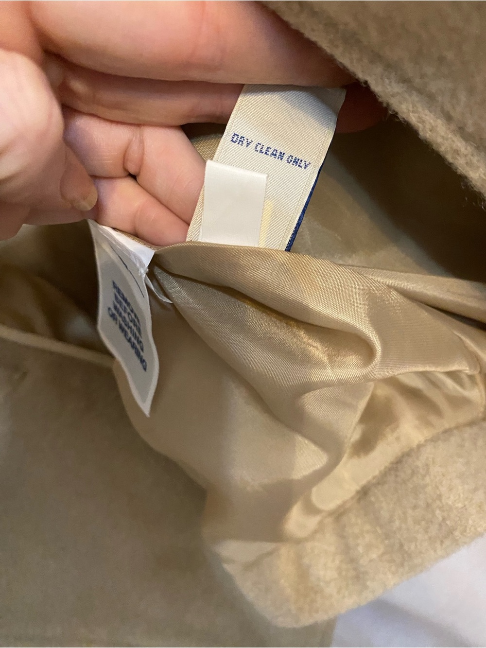 Old Navy Tan Italian Wool Blend Double-Breasted Pea Coat - Picture 6 of 10